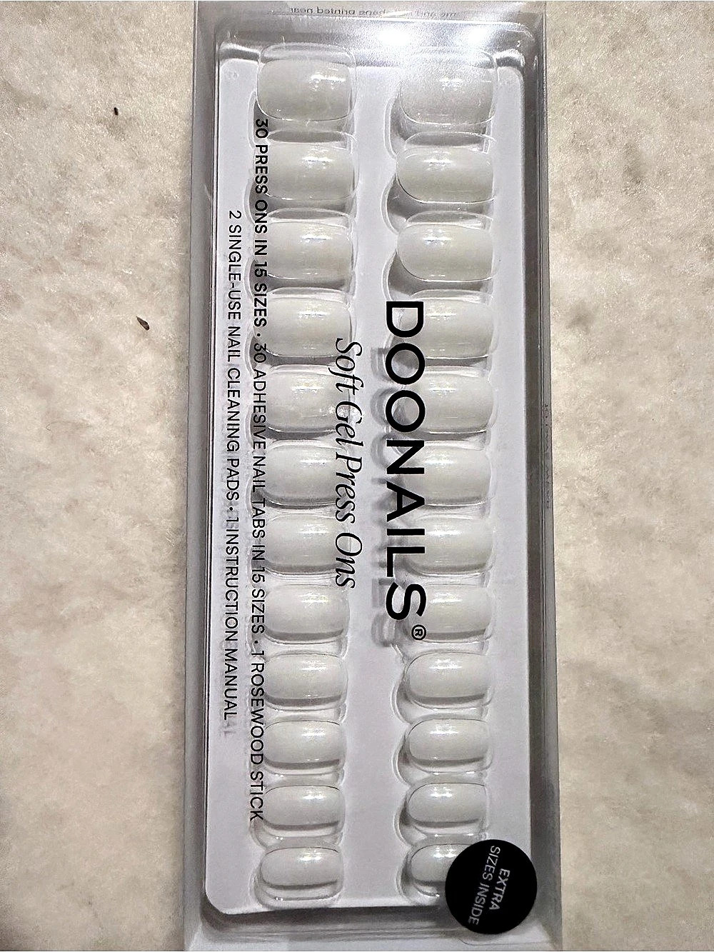 DOONAILS Soft Gel Press Ons White Press-On Nails NWT
